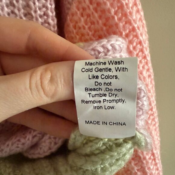 Princess Polly Naomi Cardigan Sweater XS/S Oversized Colorblock Yellow Pink - Picture 6 of 12